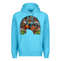 Ocean Blue rodeo cowboy rainbow Premium Hoodie - JahusDesignShop