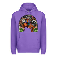 Purple rodeo cowboy rainbow Premium Hoodie - JahusDesignShop