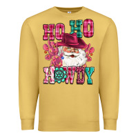 Antique Gold ho ho howdy santa pink christmas Premium Sweatshirt - CowGirlArtShop