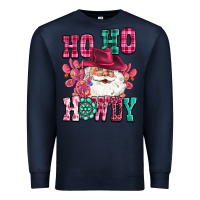 Navy ho ho howdy santa pink christmas Premium Sweatshirt - CowGirlArtShop