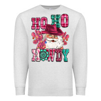 Oatmeal Heather ho ho howdy santa pink christmas Premium Sweatshirt - CowGirlArtShop