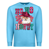 Ocean Blue ho ho howdy santa pink christmas Premium Sweatshirt - CowGirlArtShop