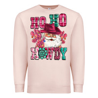Pale Pink ho ho howdy santa pink christmas Premium Sweatshirt - CowGirlArtShop