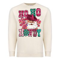 Sandshell ho ho howdy santa pink christmas Premium Sweatshirt - CowGirlArtShop