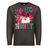 Smoke ho ho howdy santa pink christmas Premium Sweatshirt - CowGirlArtShop