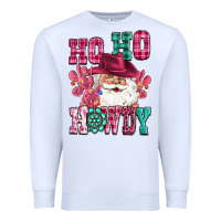 White ho ho howdy santa pink christmas Premium Sweatshirt - CowGirlArtShop