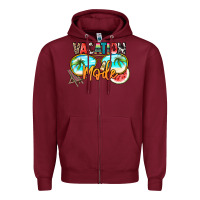 Burgundy vacation mode Zipper Hoodie - NancyCooperArtShop