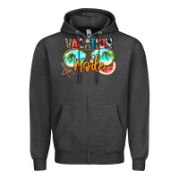 Charcoal Heather vacation mode Zipper Hoodie - NancyCooperArtShop