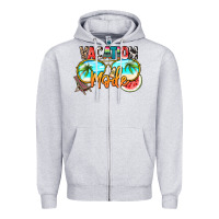 Heather Grey vacation mode Zipper Hoodie - NancyCooperArtShop