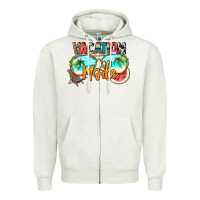 Oatmeal Heather vacation mode Zipper Hoodie - NancyCooperArtShop