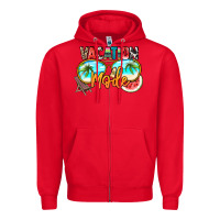 Red vacation mode Zipper Hoodie - NancyCooperArtShop