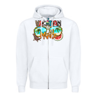 White vacation mode Zipper Hoodie - NancyCooperArtShop