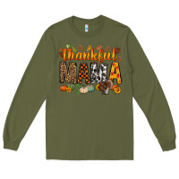 Army Green thankful mama bbs Long Sleeve Tee - BundleAndBundleShop