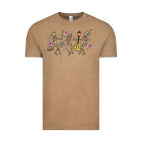 Vintage Coffee dancing skeletons mardi gras Vintage Tee - MaliasSmallBusiness
