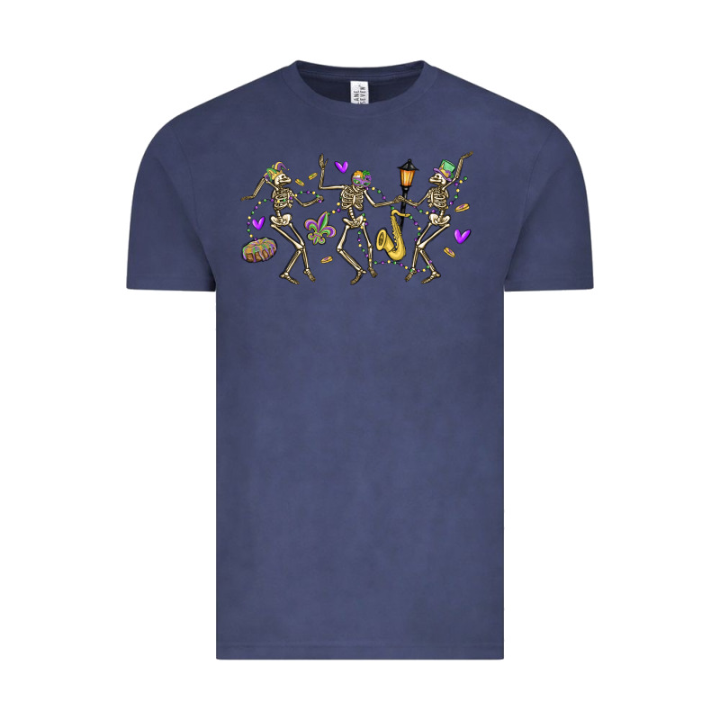 Dancing Skeletons Mardi Gras Vintage Tee by MaliasSmallBusiness | Teevron