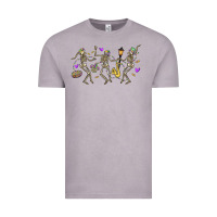 Vintage Zinc dancing skeletons mardi gras Vintage Tee - MaliasSmallBusiness
