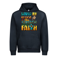Navy saved by grace through faith Urban Hoodie - BundleAndBundleShop