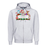 Heather Grey custom name christmas Zipper Hoodie - texasbilliewilder