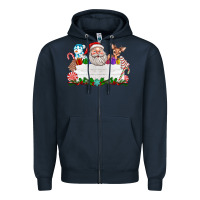 Navy custom name christmas Zipper Hoodie - texasbilliewilder