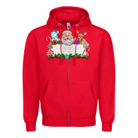 Red custom name christmas Zipper Hoodie - texasbilliewilder
