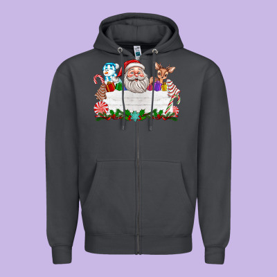 Custom Name Christmas Zipper Hoodie Designed By Texasbilliewilder