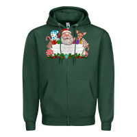 Sports Green custom name christmas Zipper Hoodie - texasbilliewilder