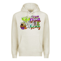 Oatmeal Heather eat drink and be scary Premium Hoodie - CowGirlArtShop