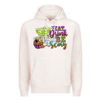 Pale Pink eat drink and be scary Premium Hoodie - CowGirlArtShop