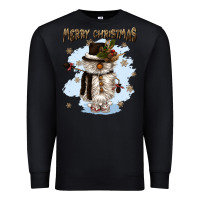 Black merry christmas snowman Premium Sweatshirt - CowGirlArtShop