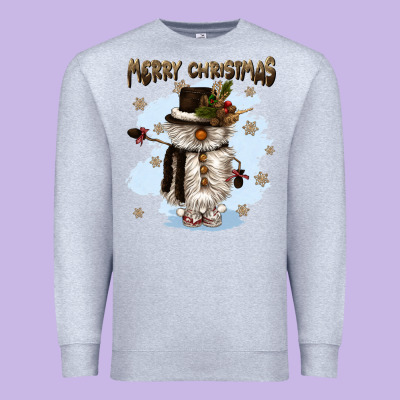 Merry Christmas Snowman Premium Sweatshirt Designed By Cowgirlartshop