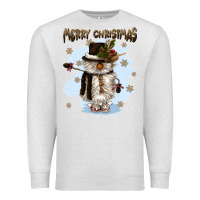 Oatmeal Heather merry christmas snowman Premium Sweatshirt - CowGirlArtShop
