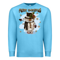 Ocean Blue merry christmas snowman Premium Sweatshirt - CowGirlArtShop