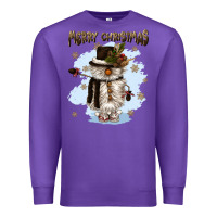 Purple merry christmas snowman Premium Sweatshirt - CowGirlArtShop
