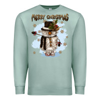 Seafoam merry christmas snowman Premium Sweatshirt - CowGirlArtShop