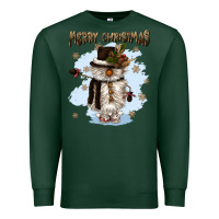 Sports Green merry christmas snowman Premium Sweatshirt - CowGirlArtShop