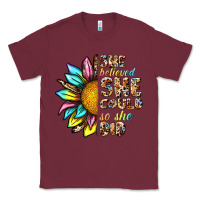 Burgundy she believed she could so she did Classic Tee - NancyCooperArtShop