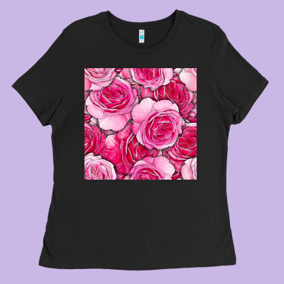Valentines Day All Dress Up Roses Seamless Pattern Ladies Tee Designed By Bundleandbundleshop