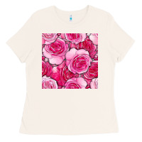 Bone valentines day all dress up roses seamless pattern Ladies Tee - BundleAndBundleShop