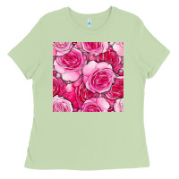 Matcha valentines day all dress up roses seamless pattern Ladies Tee - BundleAndBundleShop