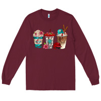 Burgundy western baseball coffee cups bbs Long Sleeve Tee - BundleAndBundleShop