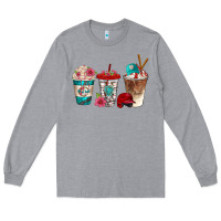 Heather Grey western baseball coffee cups bbs Long Sleeve Tee - BundleAndBundleShop