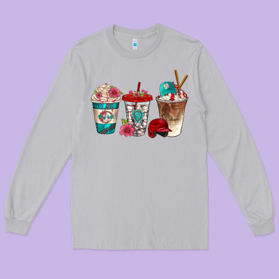 Western Baseball Coffee Cups Bbs Long Sleeve Tee Designed By Bundleandbundleshop