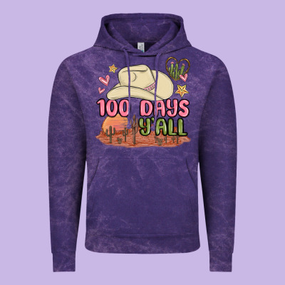 100 Days Y'all Malia Vintage Hoodie Designed By Maliassmallbusiness