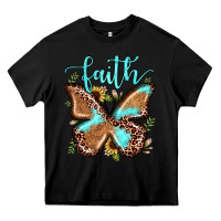 Black faith leopard butterfly Heavy Core Tee - JahusDesignShop