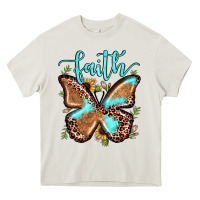 Cream faith leopard butterfly Heavy Core Tee - JahusDesignShop