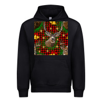 Black christmas deer and bell seamless pattern Urban Hoodie - BundleAndBundleShop