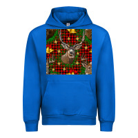 Cobalt christmas deer and bell seamless pattern Urban Hoodie - BundleAndBundleShop