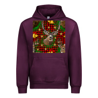 Mauve Wine christmas deer and bell seamless pattern Urban Hoodie - BundleAndBundleShop