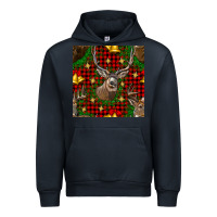 Navy christmas deer and bell seamless pattern Urban Hoodie - BundleAndBundleShop