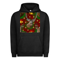 Pigment Black christmas deer and bell seamless pattern Urban Hoodie - BundleAndBundleShop